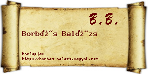 Borbás Balázs névjegykártya